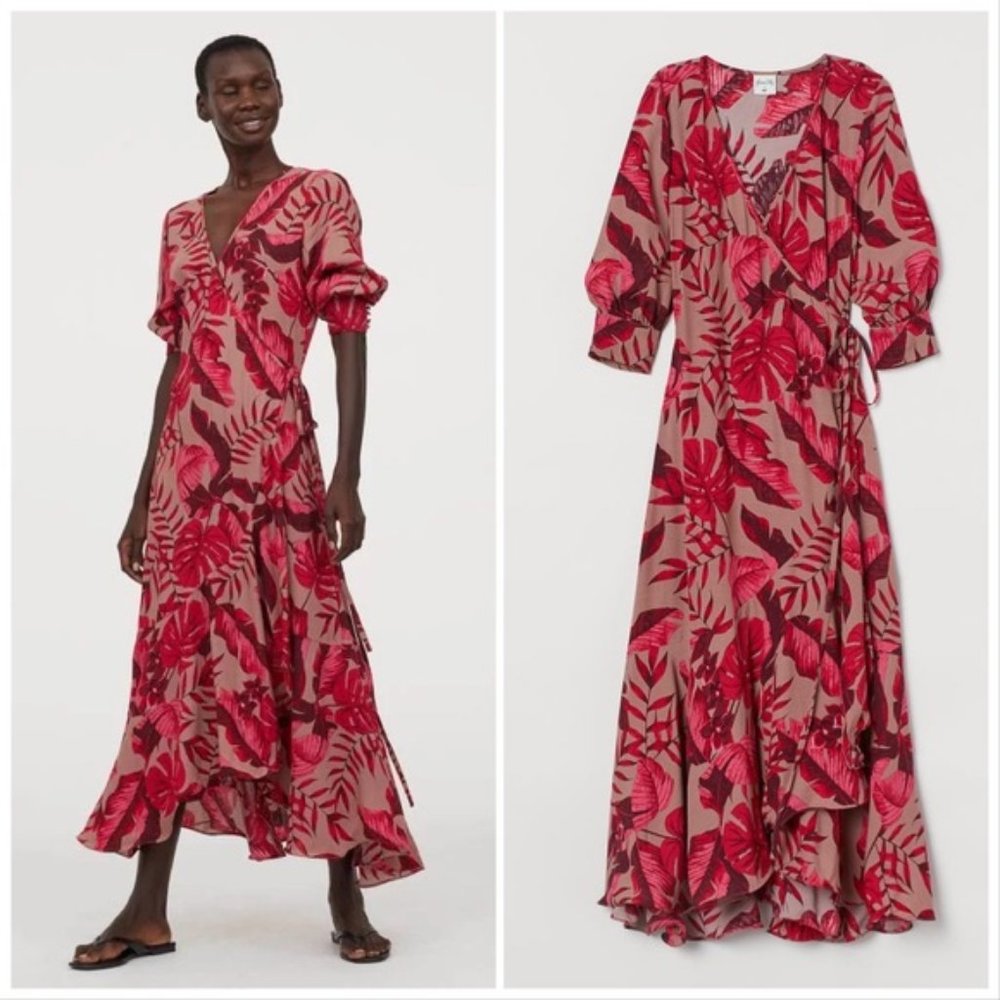 NWT JOHANNA ORTIZ x H&M Crêped Wrap-front Dress - Picture 3 of 8